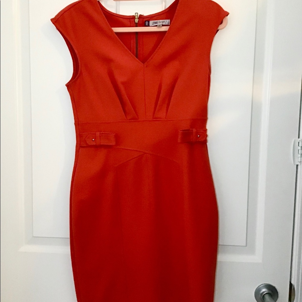 Jennifer Lopez Bodycon Orange Dress